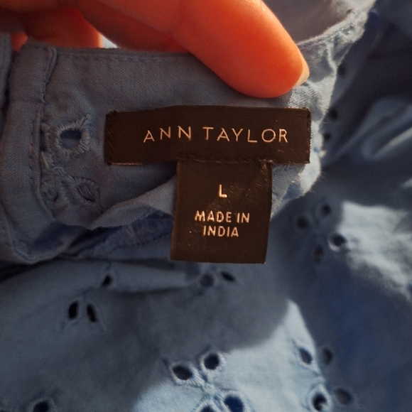 Ann Taylor Womens Eyelet Blouse Womens Size Large! - Picture 4 of 4